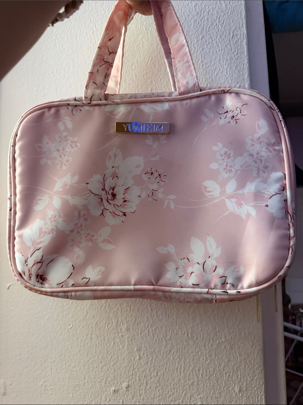 Yumi Kim Pink Floral Travel Makeup Case